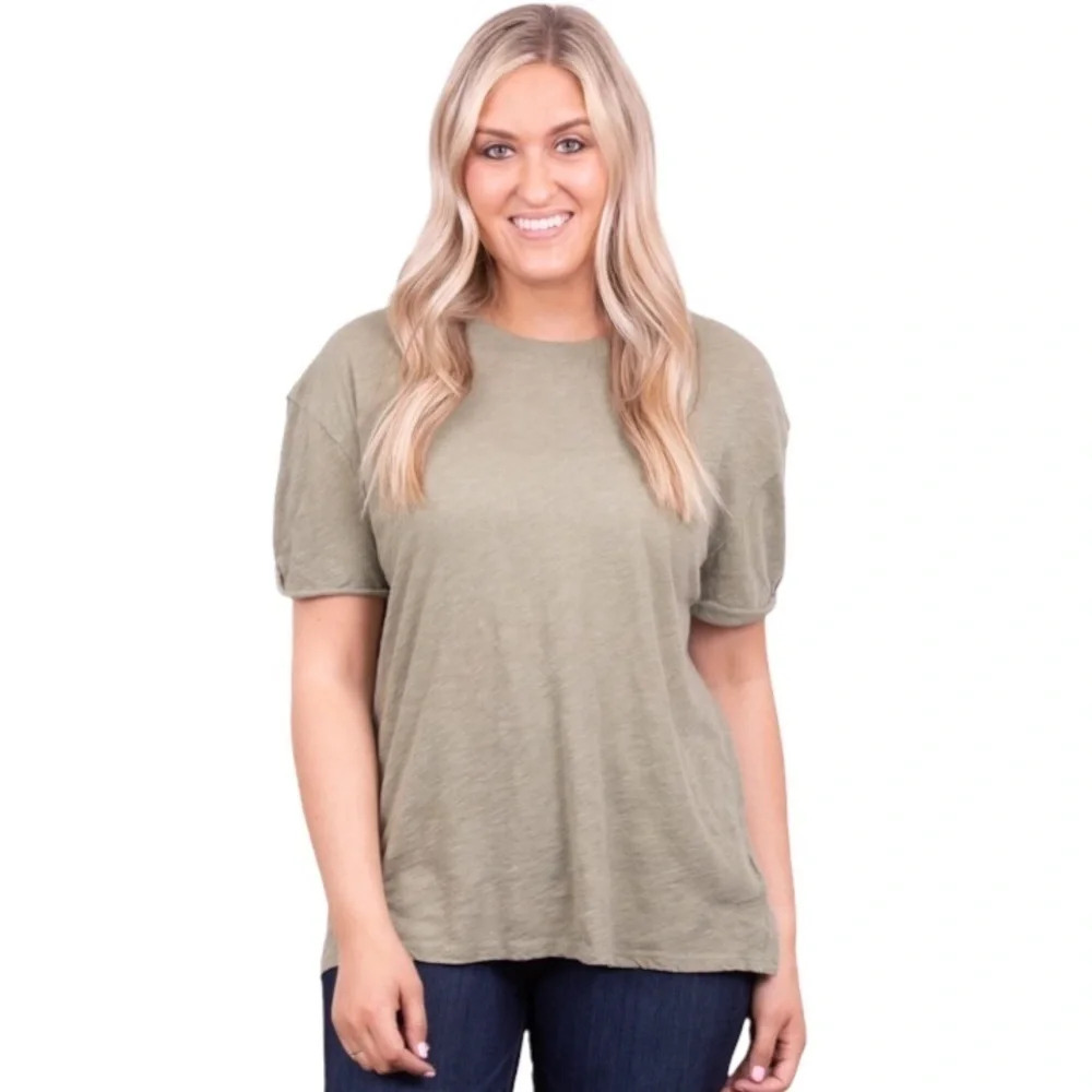 Free People Rust Sage Cassidy Ringer Short Sleeve T-shirt Women’s Size XS NWOT